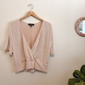 Oatmeal & White Striped Top